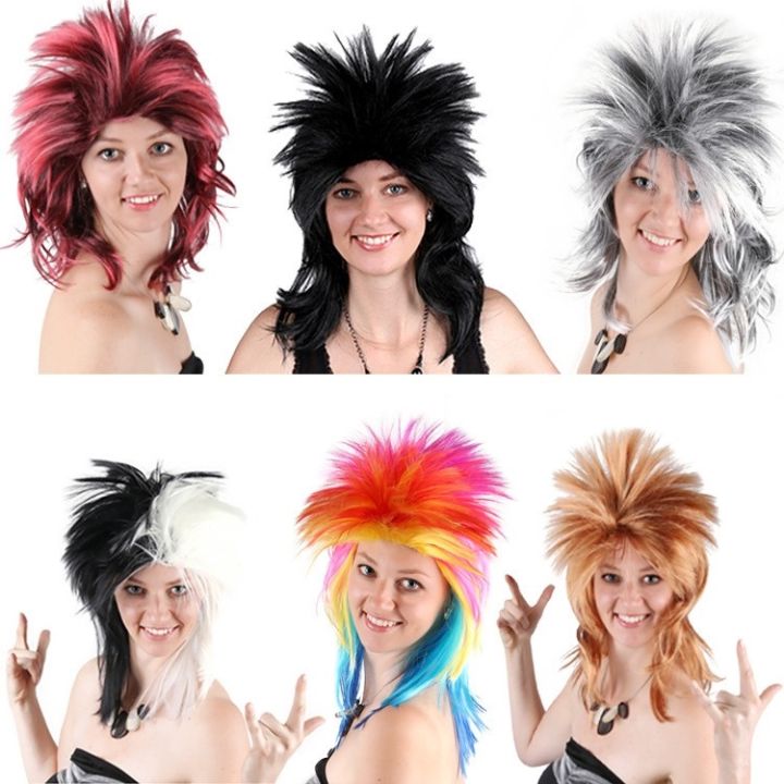 Mullet Wig 80s Fancy Dress Women Men Party Costume Rock Accessory Punk