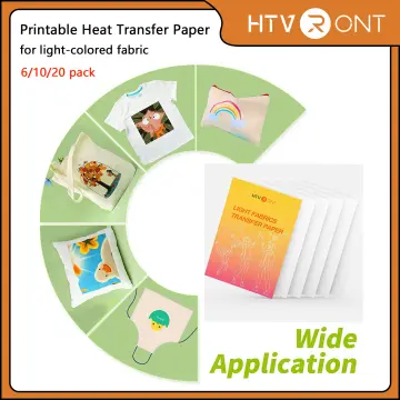 (10 Sheets) Printable Iron-On Heat Transfer Vinyl Sheets for Inkjet  Printers T-Shirt Transfers, A4 8.5 x 11