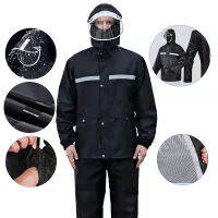 โปรโมชั่น+++ CACIOO เสื้อกันฝน เสื้อกันฝน รุ่น หมวกติดเสื้อ Waterproof Rain Suit เสื้อกันฝนมอเตอร์ไซค์ มีแถบสะท้อนแสง（สีดำ) ราคาถูก อะไหล่ แต่ง มอเตอร์ไซค์ อุปกรณ์ แต่ง รถ มอเตอร์ไซค์ อะไหล่ รถ มอ ไซ ค์ อะไหล่ จักรยานยนต์