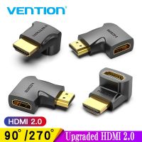 Vention HDMI Adaptor 90 270 Derajat Sudut Kanan HDMI Laki-laki Ke HDMI Perempuan Kabel Konverter untuk HDTV PS4 PS5 Laptop 4K HDMI Extender