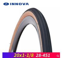 INNOVA ยางรถจักรยานพับได้20นิ้ว,1/8พับได้สีเหลืองแบบเรโทรพับได้28-451 20X1