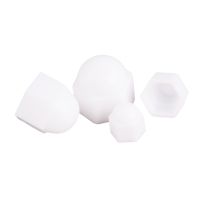 50pcs White Hex Caps Cover Plastic Protection Acron Nut Dome Hexagon Screw Bolts Nut M4 M5 M6 M8 M10 M12