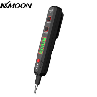 KKmoon เครื่องทดสอบแรงดันไฟฟ้า HT89 AC 12 ~ 300V เครื่องตรวจจับแรงดันไฟฟ้าแบบไม่สัมผัสสำหรับสายไฟสด /Null พร้อมไฟฉายจอแสดงผล LCD ไขควงเช็คไฟ แ