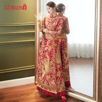 Classic Banquet Vintage Modern Chinese Phoenix Embroidery Wedding Dress Long Traditional Clothes Qipao китайская одежда