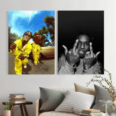 ASAPRocky Rapper เพลง Hip-Hop ผ้าใบ Art โปสเตอร์และ Wall Art ภาพพิมพ์ Modern Family ห้องนอน Decor โปสเตอร์