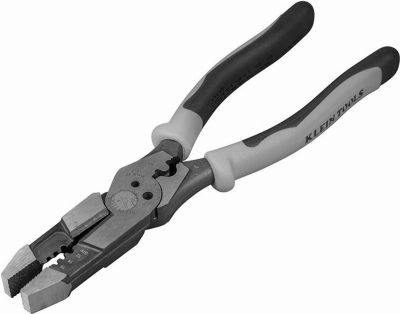 Klein Tools J215-8CR Multitool Pliers, Hybrid Multi Purpose Tool / Crimper, Wire Stripper, Bolt Shearing, Wire Grabbing, Twisting, Looping