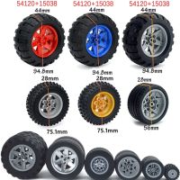 MOC Technical Car Wheel Tire Hub Truck Vehicle Off-Road Tire City Building Block 15038 32019 92908 56145 Compatible Bricks Leduo Building Sets