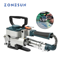 ZONESUN เครื่องเชื่อมอัดเม็ดแรงเสียดทานนิวเมติก,เครื่องรัดสัตว์เลี้ยงเครื่องมือสำหรับสายรัดสัตว์เลี้ยงกว้าง13-19มม.