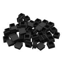 Floor No Scratch Square Chair Leg Pipe Tube Insert Cover 28 x 28mm 50pcs Black