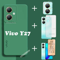 4in เคสโทรศัพท์1 Vivo Y27 Vivo Y27เคส Vivo Y36ซิลิโคนนิ่มเคสโทรศัพท์ + ฟิล์มกระจกเทมเปอร์ + ฟิล์มเลนส์ + ฝาหลัง