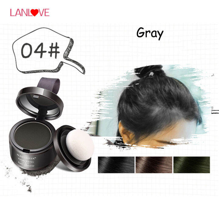 Lanlove Garis Rambut Bayang-Bayang Serbuk 4 Warna Cepat Pembaikan ...