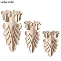 1PC Carved Unpainted European Exquisite Long Floral Leaves Rubber Furniture Window Corner Wood Applique Onlay Wooden Figurines