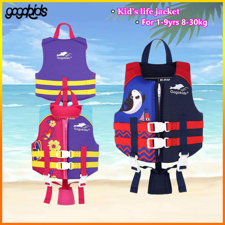Gogokids Baby Buoyancy Jacket Cartoon Shark Life Vest Floaties For Kids