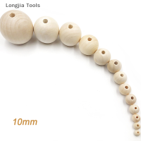 Longjia Tools ลูกปัดไม้ธรรมชาติทรงกลม8-30มม. ลูกปัดไม้มุกไร้สารตะกั่วเสน่ห์สำหรับทำเครื่องประดับอุปกรณ์ทำด้วยมือแบบ DIY 50ชิ้น