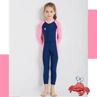 Children Diving Protection Clothes Long-Sleeved Snorkeling Surfing Swimsuit with Zipper Durable Water Sports Equipment