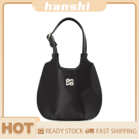 hanshi [2023 new HOT FASHION] lazlook กระเป๋าสะพายข้างสำหรับผู้หญิงกระเป๋าถือไนลอนสีทึบความจุขนาดใหญ่เรียบง่าย