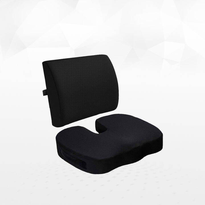 Memory Foam Seat Cushion Lumbar Support Pillow Relieve For Back Pain