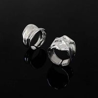 【CC】❦▬♧  Gothic Irregular Face Wide Rings for 2023 New Fashion Hollow Pleated Jewelry