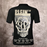 เสื้อยืด QP เสื้อแฟชั่นของผู้ชายหัวกะโหลกเสื้อโปโล Philipp Plein ผู้ชายแขนสั้นทุกชุด