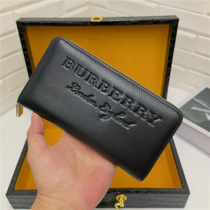 Available] Original ???????? Men Wallet Black Long Clutch Large  Capacity Genuine Leather Zipper Purse 2023 New Fashion | Lazada Singapore