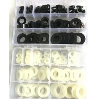 240/350Pcs/Box Black or White Plastic Nylon Washer Flat Spacer Washer Seals Gasket O Ring Assortment Kit M2 M3 M4 M5 M6M8 to M20