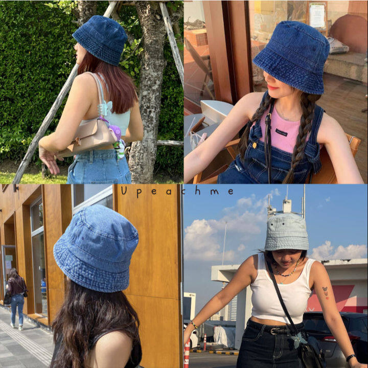 jean-bucket-hat-i-หมวกบัคเก็ตผ้ายีนส์-หมวกยีนส์เกาหลีมินิมอล-หมวกบัคเก็ทสไตล์เกาหลี