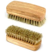 Pig Hair Waxing Brush Hard Bristle Brush Shoe Surface Cleaning Polishing Oiling Brush Imitation Mahogany Black Wood Handle Brush Shoes Accessories