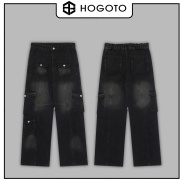 Quần Jean túi hộp HOGOTO CLUB, ống rộng tôn chiều cao tôn dáng dành cho cả