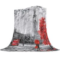 London Building Big Ben Vehicle Bedspread Blanket High Density Super Soft Flannel Throw Blankets for Sofa Bed Car Portable King