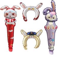 （A VOGUE）۩♚ New Year Party Decoration Balloon Snow Rabbit Star Dailu Handheld Stick Percussion Hair Accessories Aluminum Film