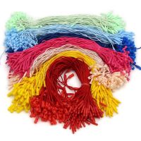 100pcs Hang Tag Colorful Polyester Rope Cord Handmade Labels Plastic Beads Tags for Garment Wire Clothing Accessories Stickers Labels