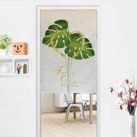 Door Curtain Thickened High Quality! Nordic Green Plants Eyes Protection Cotton Living Room Kitchen Childrens Room Home Decor Multi-Size Noren Doorway Curtain