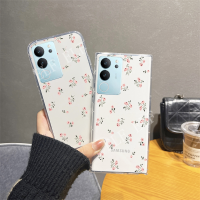 เคสนิ่มโปร่งใสสุดหรูสำหรับ VIVO VIVO V29 V27 V27Pro V27E V25E V25 Pro V23 V21 V23E V21E น่ารักดอกไม้และพืชเคสโทรศัพท์มือถือซิลิโคนกันชนหลัง5G VIVOV29 5G เคส VIVOV27 5G