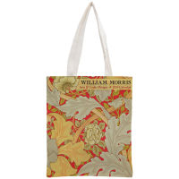 ZZOOI Custom William Morris Tote Bag Reusable Handbag Women Shoulder Foldable Cotton Canvas Shopping Bags