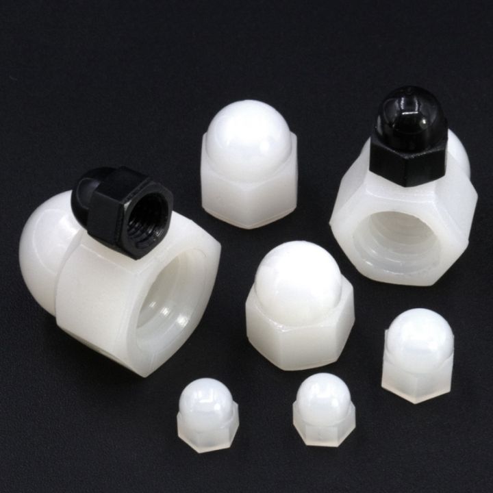 80pcs-set-nylon-hexagon-domed-cap-acorn-nuts-m3-m4-m5-m6-m8-m10-m12-ball-head-nut-white-black-plastic-round-head-hex-nuts