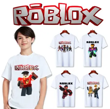 3kings.ph Roblox White Tshirt Black Short Terno Kids Boy 1-5y/o