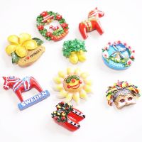 ❧✼❀ Refrigerator Creative Christmas Sweden Netherlands Hawaii World Travel Commemorative Magnet Magnetic Decorative Fridge Magnet