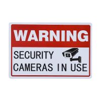 Vintage Metal Sign Warning Video Surveillance Security Cameras In Use