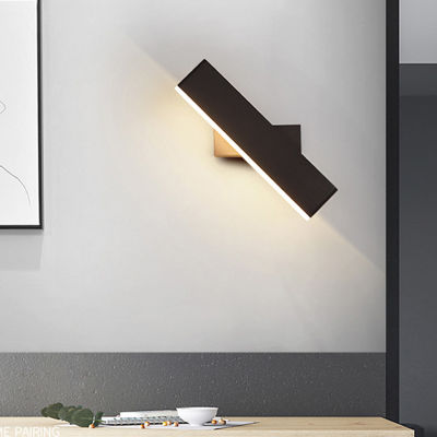 Indoor LED Wall Lights With Switch Fashion 7W White Black Wall Lamp Fixture Corridor Aisle Beside Lighting Art Sconce