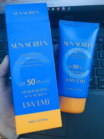 Hcmkem chống nắng 3w clinic collagen sun screen spf50+ pa+++ màu xanh - ảnh sản phẩm 2