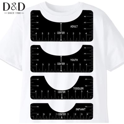 T-Shirt Alignment Ruler 4Pcs/Set T-Shirt Measurement Ruler Guide Tool for Making Fashion Sewing Center Design Ruler Adult Youth Needlework