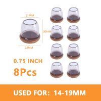 8Pcs Chair Legs Protectors Caps Transparent Table Feet Cover Round Square Floor Protector Mat Non-slip Furniture Legs Pads