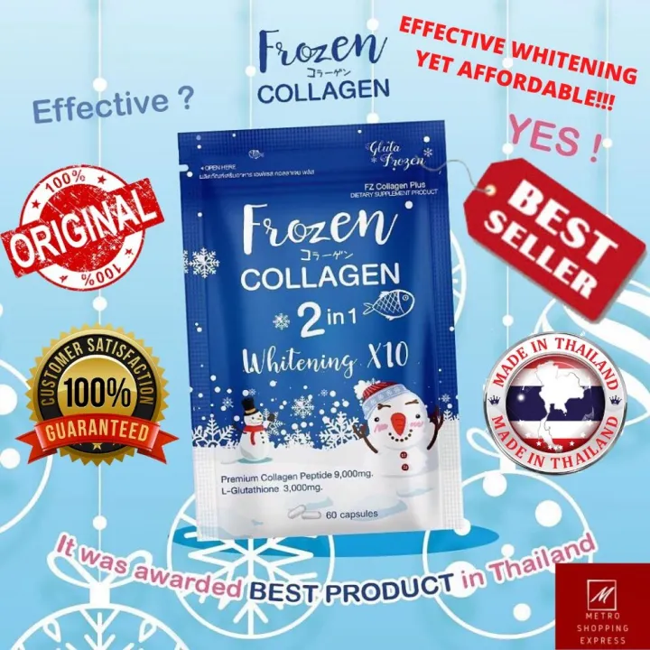 Frozen Collagen X10 Avec L-Glutathione - 60 Gélules Blanchissantes Et éclaircissantes Pour La Peau