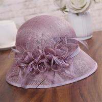 UK Lady Sinamay Hat Women Church Fascinators For Wedding Dress Kentucky Derby Hats Elegant Party Flower Fedoras Hats