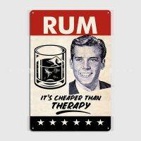 Lupeishop ป้ายโลหะแบบกำหนดเอง Wall Decor - Rum Therapy Man Cave Pub ป้ายดีบุก Poster