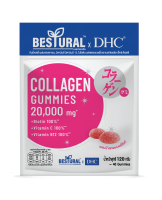 DHC X BESTURAL GUMMY JELLY COLLAGEN กัมมี่เจลลี่ผสมคอลลาเจน, วิตามินซี ,วิตามินบี 12, ไบโอติน รสสตรอเบอร์รี่ 40 Gummies