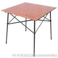 hyfvbu✱✁  OUZEY Trail Folding Aluminum Roll-Top Camp Table31.5” X 31.5” 27.5” Outdoor Table