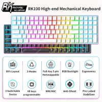 Royal Kludge RK100RK860 2.4G WirelessBluetoothWired RGB Wireless Mechanical Keyboard, 100 Keys 3-Modes Connectable HotSwap Mechanical Keyboard