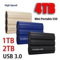 ฮาร์ดไดรฟ์เสริมฮาร์ดดิสก์ USB3.0โซลิดสเตทไดรฟ์2TB 4TB อุปกรณ์จัดเก็บข้อมูลแบบพกพา SSD สำหรับเดสก์ท็อปพีซีแล็ปท็อป