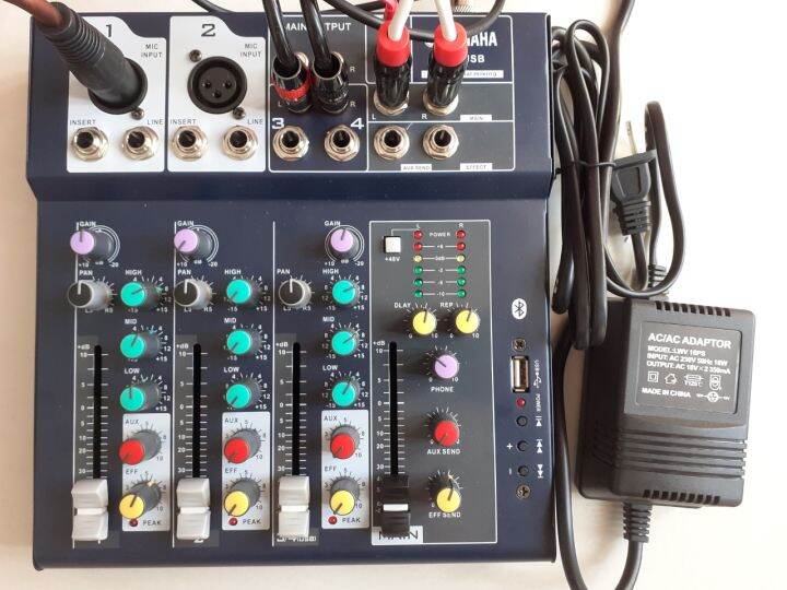Bộ Mixer karaoke LiveStream Yamaha F4 USB và Nguồn Adapter220v. Lazada.vn